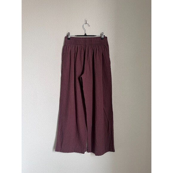 Abercrombie & Fitch Linen Blend Ultra Wide Leg Pants in Brown Size SMALL - Picture 3 of 5